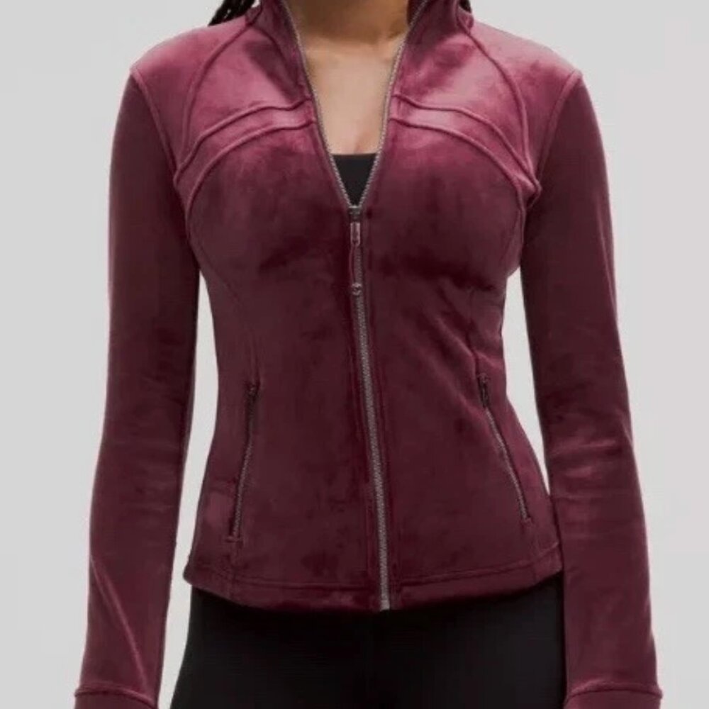 lululemon athletica Define velvet velour Jacket in Burgundy Garnet Size 6